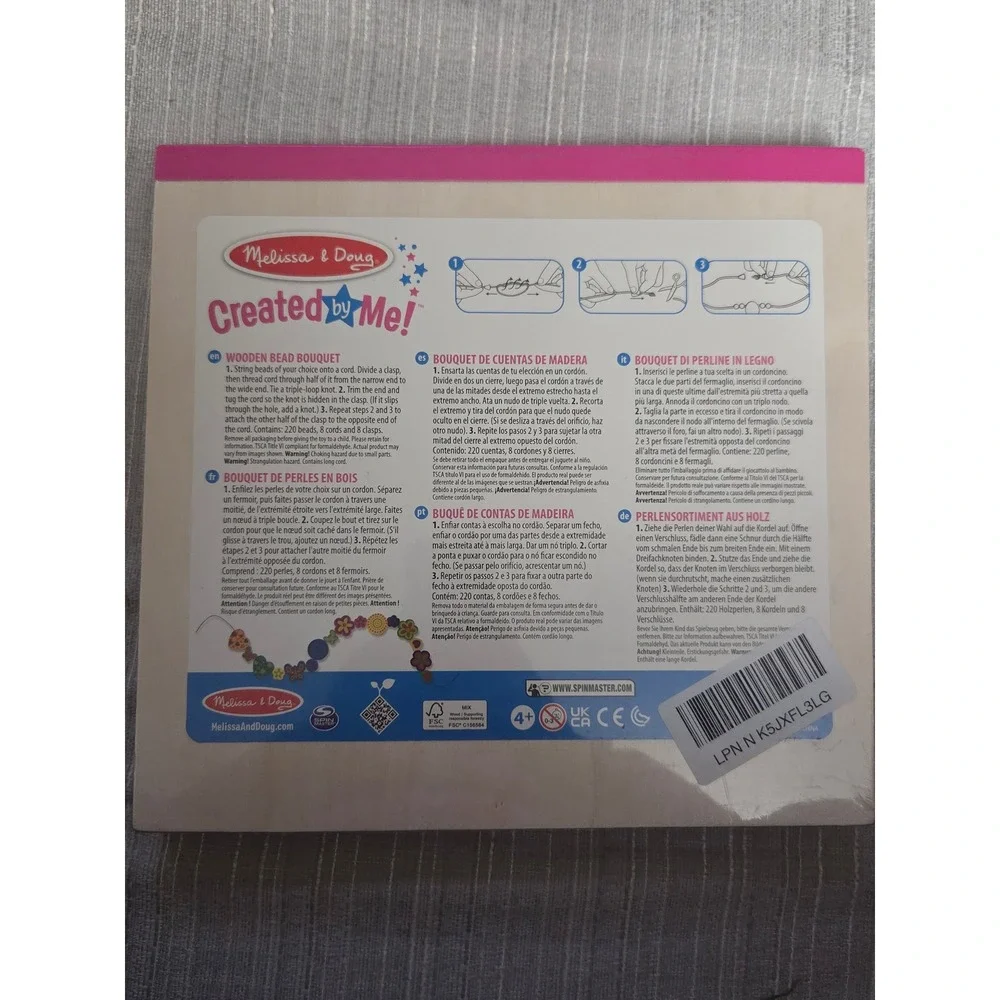 Melissa & Doug Created by Me Wooden Bead Bouquet Jewelry Making Kit 220+ Beads